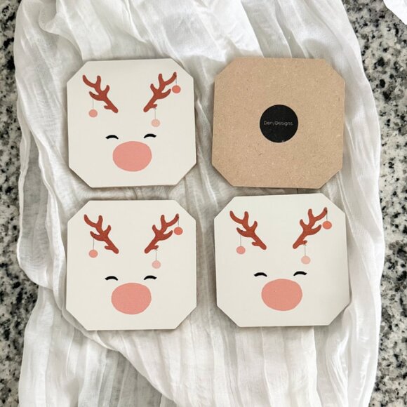 Deer & Baubles Holiday Coaster Set - Picture 3 of 3